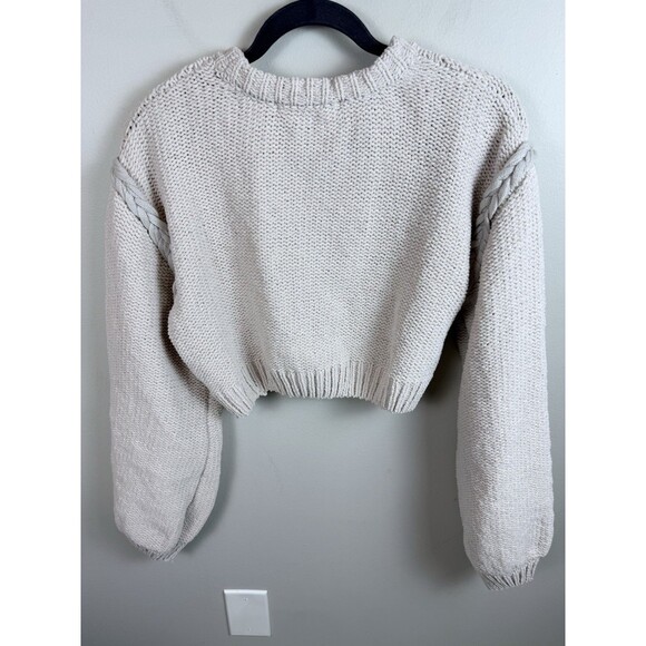 Altar'd State Sweater Womens XS Cable Knit Cropped Chunky Pullover Long Sleeve - Picture 2 of 7